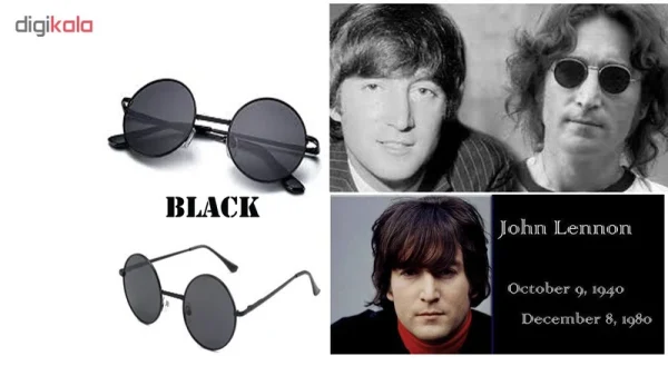 عینک آفتابی جان لنون مدل JOHN LENNON BLACK سایز 60 میلی متر - تصویر 3