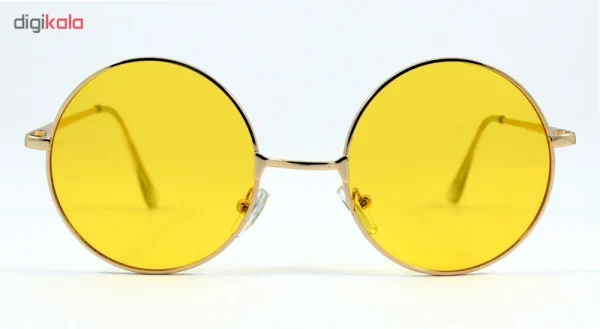عینک آفتابی مدل Round Metal Yellow - تصویر 2